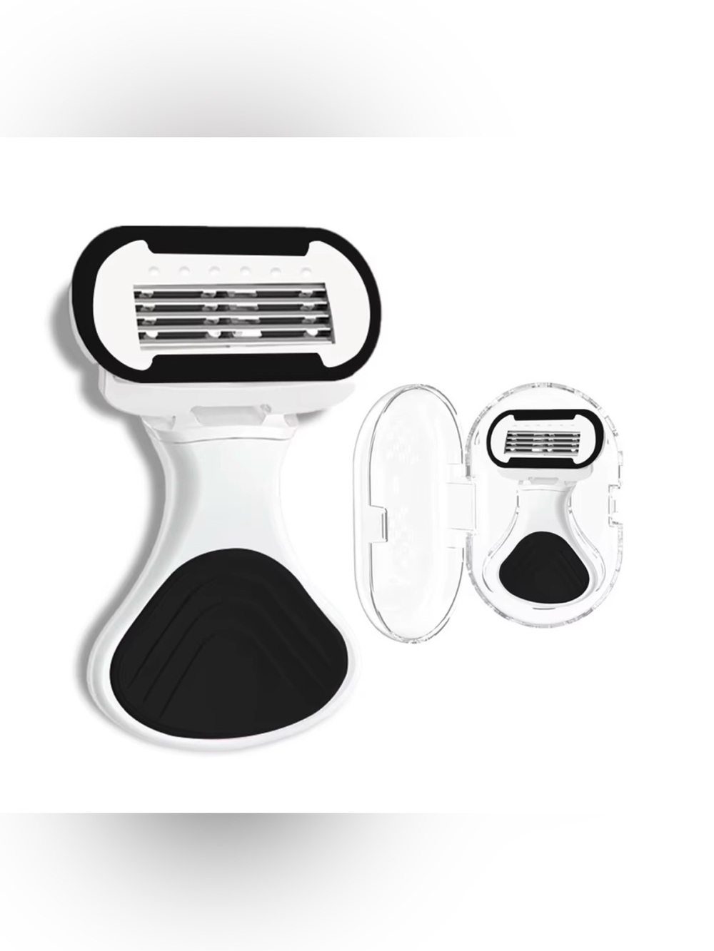 White and Black 5-Blade Razor with Protective Case